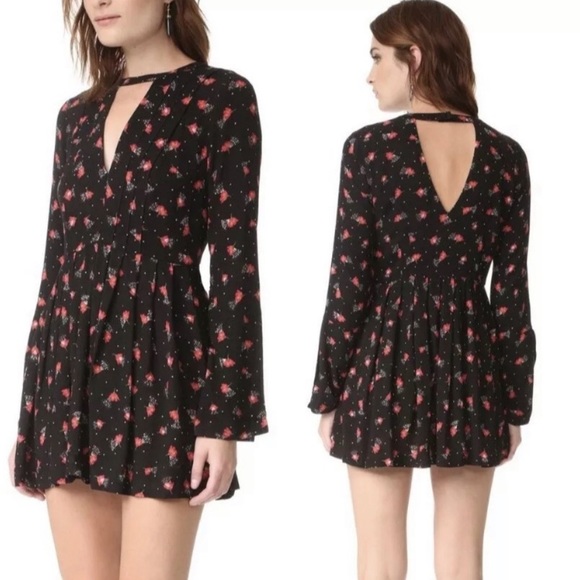 Free People Dresses & Skirts - Free People Teagan Floral Cutout Dress 6